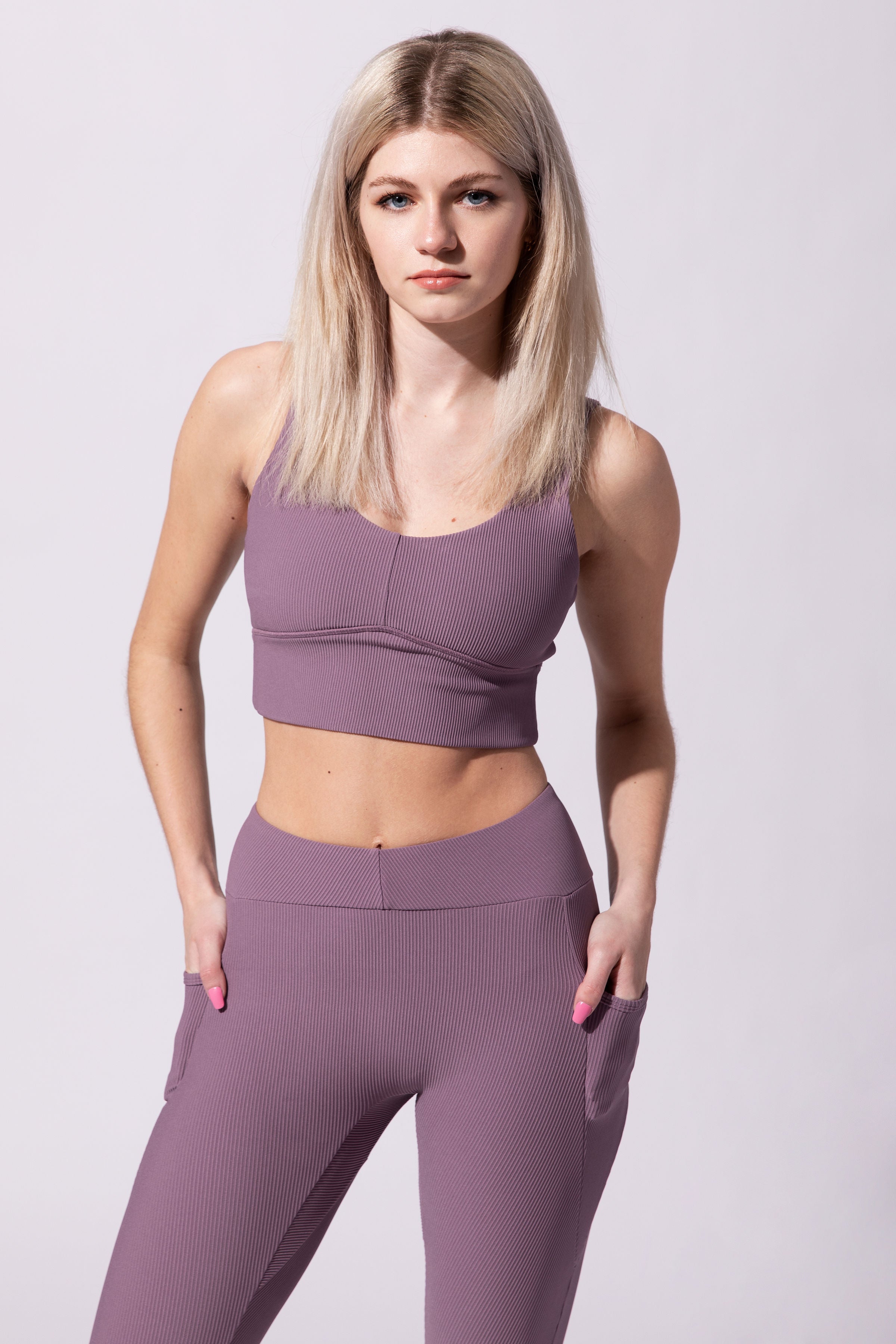 Orchid Ribbed Intention bra tank